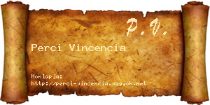 Perci Vincencia névjegykártya